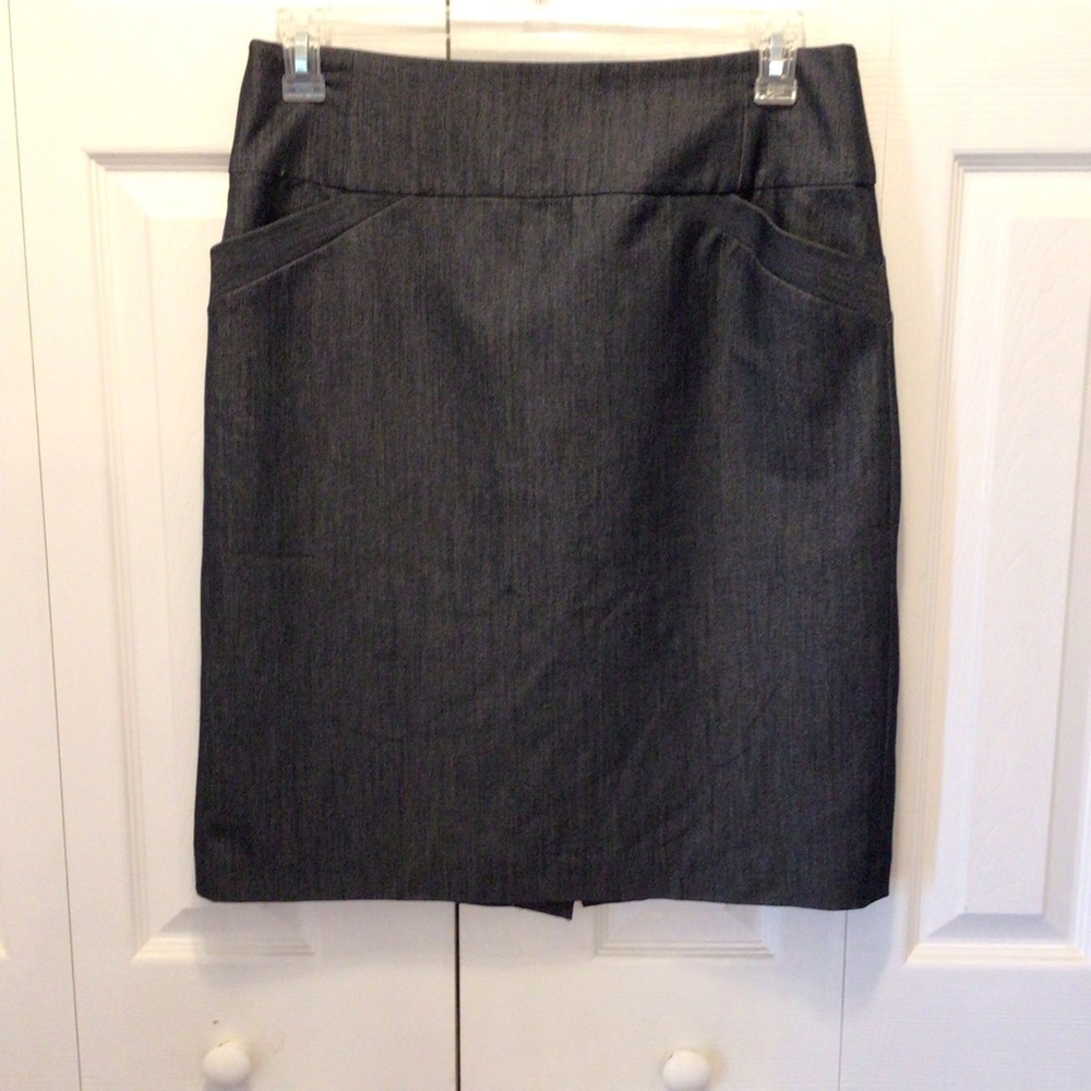 Calvin Klein Womens Dark Blue/Gray Pocketed Knee Length Career Skirt Size 10
